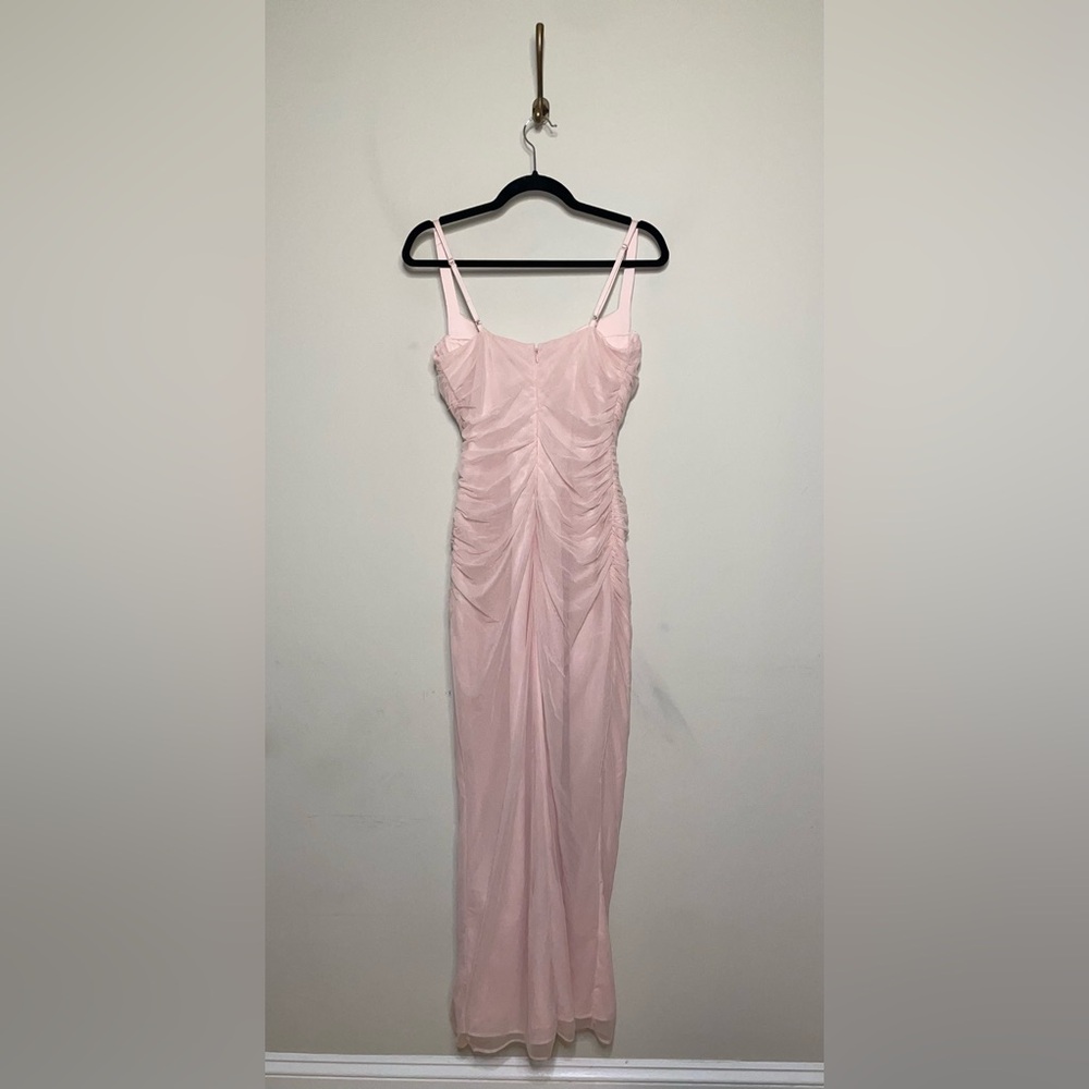 House Of CB Pink Lini Corset-Bodice Stretch-Mesh Maxi Dress - Picture 7 of 7